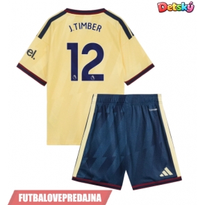 Lacne Dětský Futbalové dres Arsenal Jurrien Timber #12 2026-27 Krátky Rukáv - Tretina (+ trenírky)